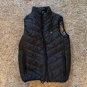 Black Quilted Vest with charging capabilities